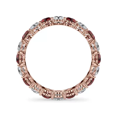 Classic Lab Ruby and Lab Diamond Eternity Band