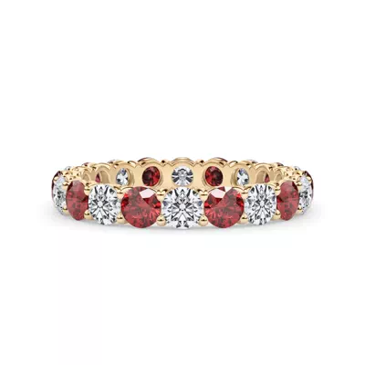 Classic Lab Ruby and Lab Diamond Eternity Band