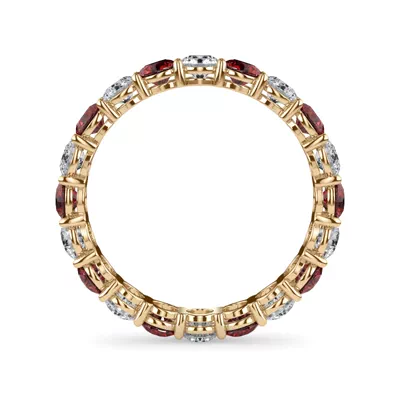 Classic Lab Ruby and Lab Diamond Eternity Band