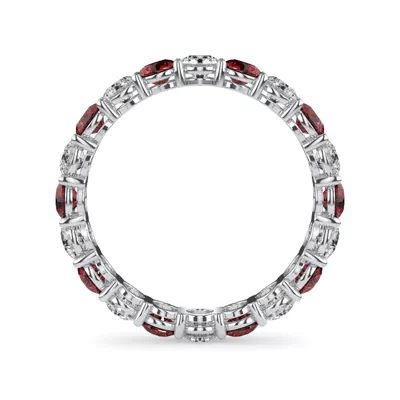 Classic Lab Ruby and Lab Diamond Eternity Band