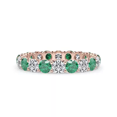 Classic Lab EmeraId and Lab Diamond Eternity Band