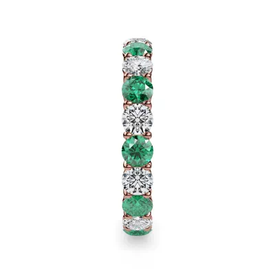 Classic Lab EmeraId and Lab Diamond Eternity Band