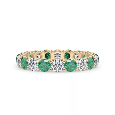 Classic EmeraId and Diamond Eternity Band