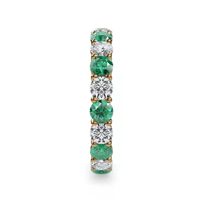 Classic EmeraId and Diamond Eternity Band
