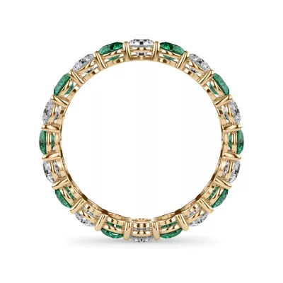 Classic EmeraId and Diamond Eternity Band