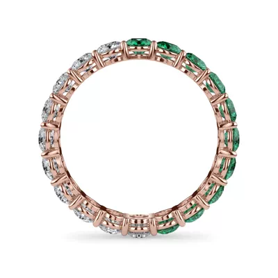 Dual Harmony Lab Emerald and Lab Diamond Eternity Ring