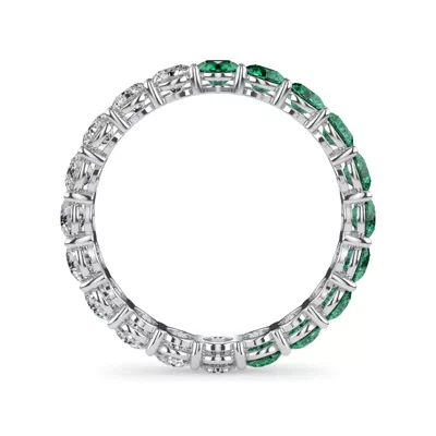 Dual Harmony Emerald and Diamond Eternity Ring