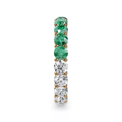 Dual Harmony Lab Emerald and Lab Diamond Eternity Ring