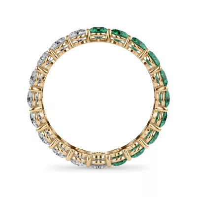 Dual Harmony Lab Emerald and Lab Diamond Eternity Ring