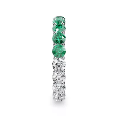 Dual Harmony Lab Emerald and Lab Diamond Eternity Ring