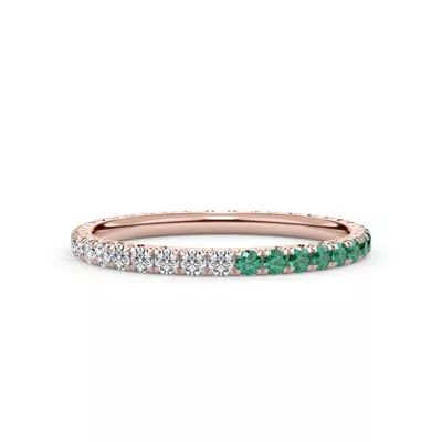 Dual Harmony Emerald and Diamond Eternity Band