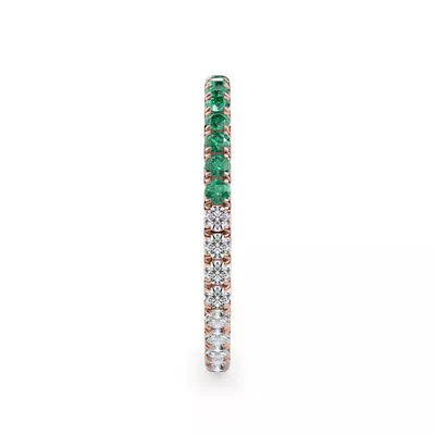 Dual Harmony Emerald and Diamond Eternity Band