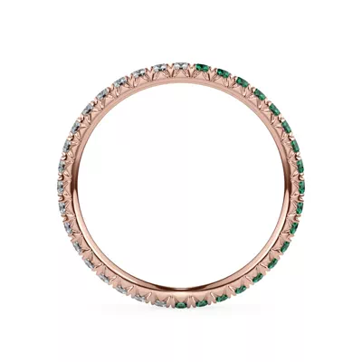 Dual Harmony Emerald and Diamond Eternity Band
