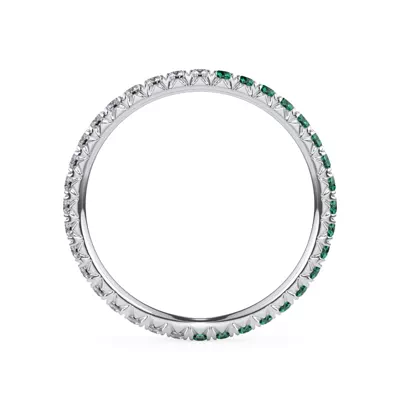Dual Harmony Lab Emerald and Lab Diamond Eternity Band