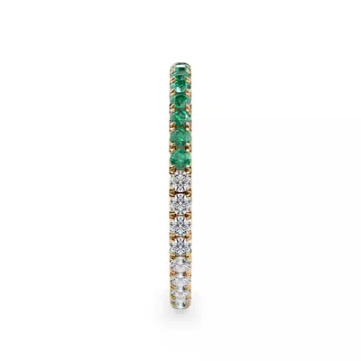 Dual Harmony Lab Emerald and Lab Diamond Eternity Band