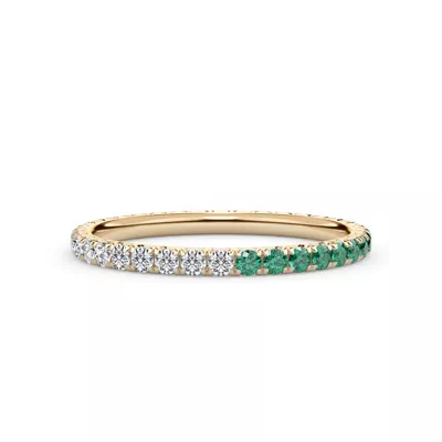 Dual Harmony Emerald and Diamond Eternity Band