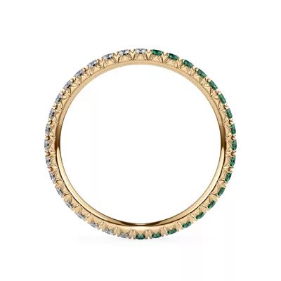 Dual Harmony Emerald and Diamond Eternity Band