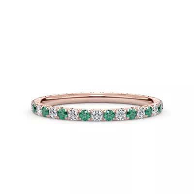 Lab Emerald and Lab Diamond Pavé Eternity Band