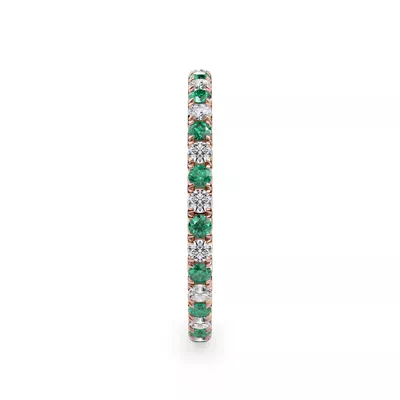Lab Emerald and Lab Diamond Pavé Eternity Band
