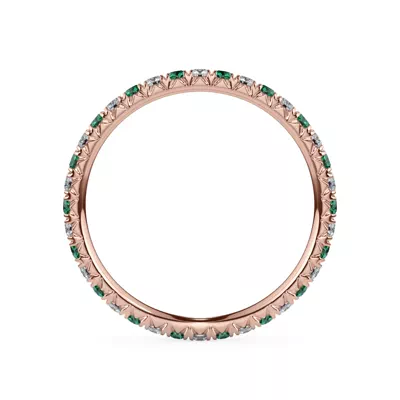 Lab Emerald and Lab Diamond Pavé Eternity Band