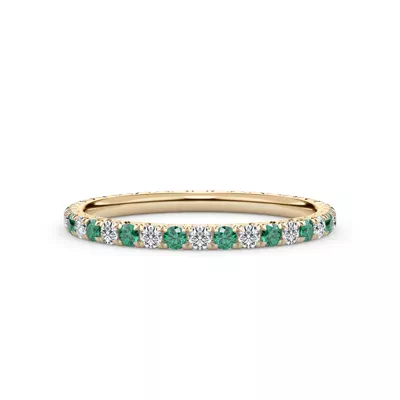 Lab Emerald and Lab Diamond Pavé Eternity Band