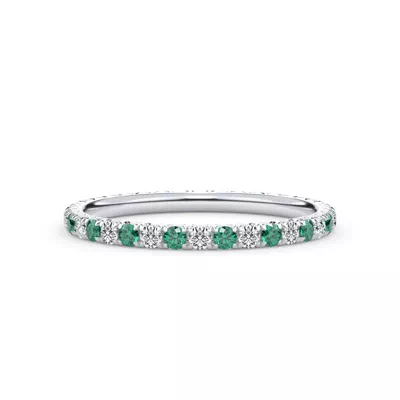 Lab Emerald and Lab Diamond Pavé Eternity Band