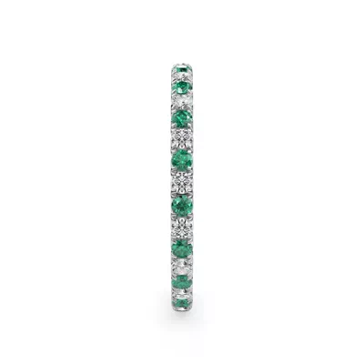 Lab Emerald and Lab Diamond Pavé Eternity Band