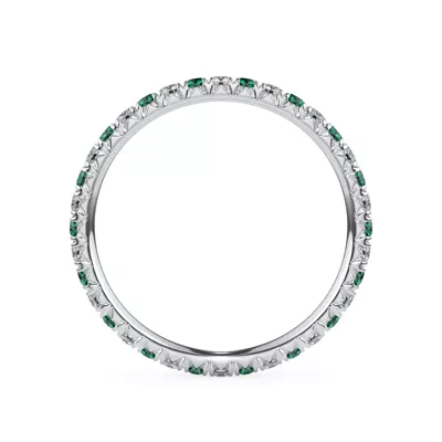 Lab Emerald and Lab Diamond Pavé Eternity Band