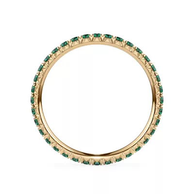 Lab Emerald Pavé Eternity Band