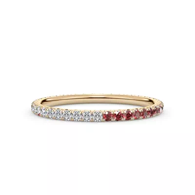 Dual Harmony Lab Ruby and Lab Diamond Eternity Band