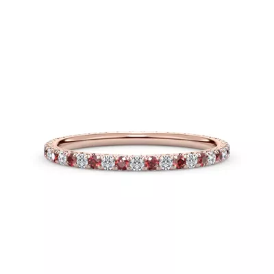 Lab Ruby and Lab Diamond Pavé Eternity Band
