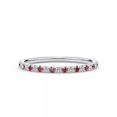 Lab Ruby and Lab Diamond Pavé Eternity Band