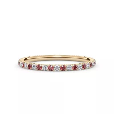 Lab Ruby and Lab Diamond Pavé Eternity Band