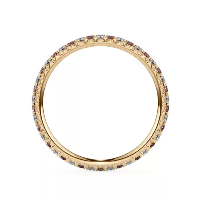 Lab Ruby and Lab Diamond Pavé Eternity Band