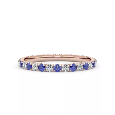Lab Sapphire and Lab Diamond Pavé Eternity Band