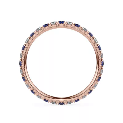 Lab Sapphire and Lab Diamond Pavé Eternity Band