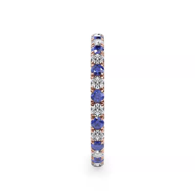Sapphire and Diamond Pavé Eternity Band