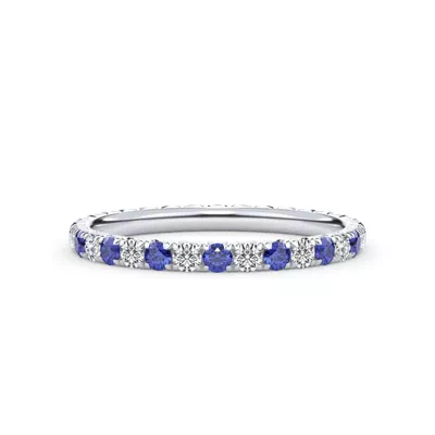 Sapphire and Diamond Pavé Eternity Band