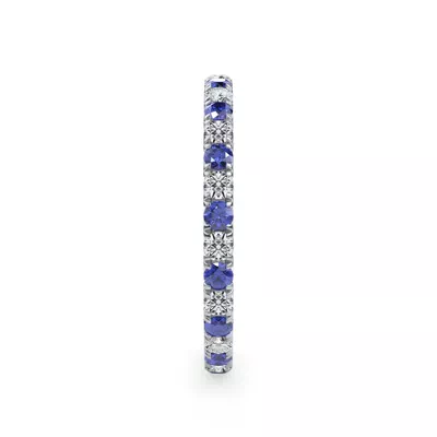 Sapphire and Diamond Pavé Eternity Band