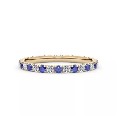 Lab Sapphire and Lab Diamond Pavé Eternity Band