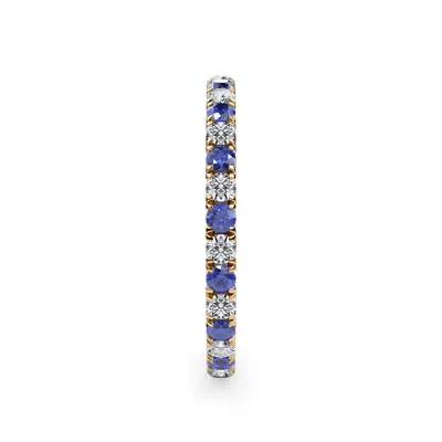 Sapphire and Diamond Pavé Eternity Band