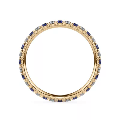Sapphire and Diamond Pavé Eternity Band
