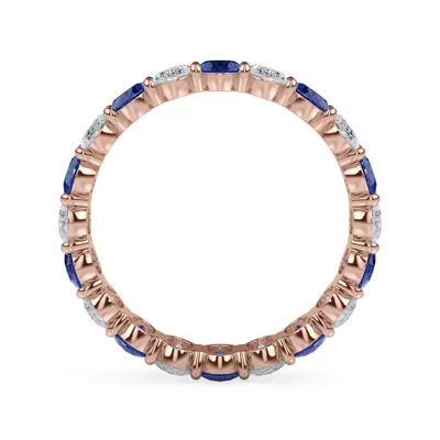 Classic Oval Sapphire and Diamond Eternity Ring