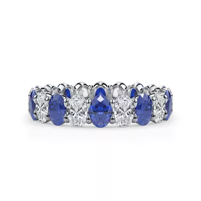 Classic Oval Sapphire and Diamond Eternity Ring