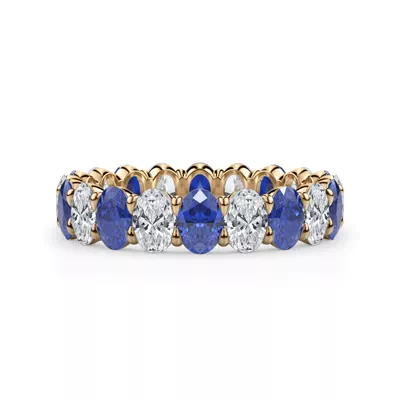 Classic Oval Sapphire and Diamond Eternity Ring