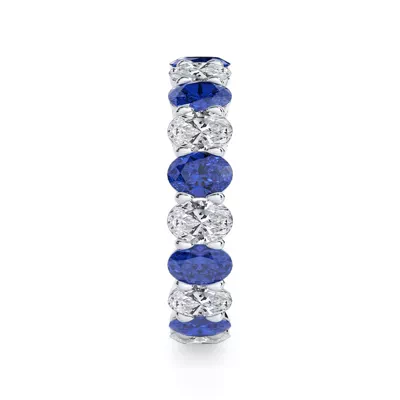 Classic Oval Sapphire and Diamond Eternity Ring