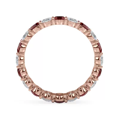 Classic Oval Ruby and Diamond Eternity Ring