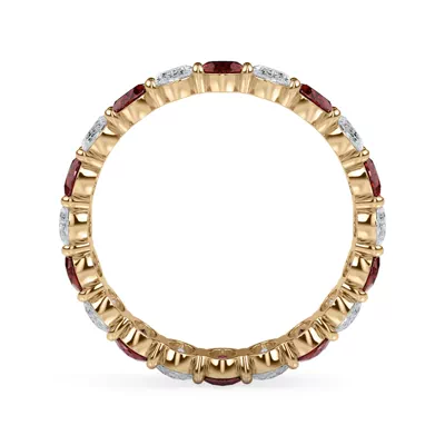 Classic Oval Ruby and Diamond Eternity Ring