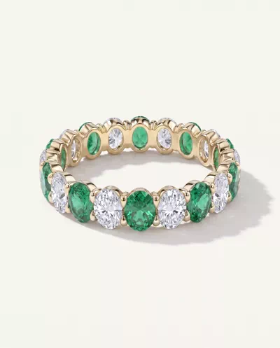 Classic Oval EmeraId and Diamond Eternity Ring