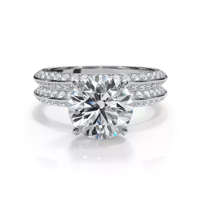 Bellora Knife-Edge Pavé Band